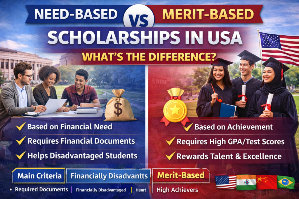 Need-Based vs Merit-Based Scholarships in the USA What’s the Difference